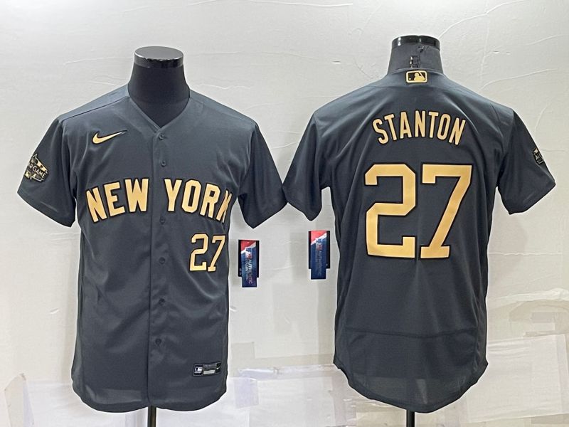 Men New York Yankees 27 Stanton Grey 2022 All Star Elite Nike MLB Jersey